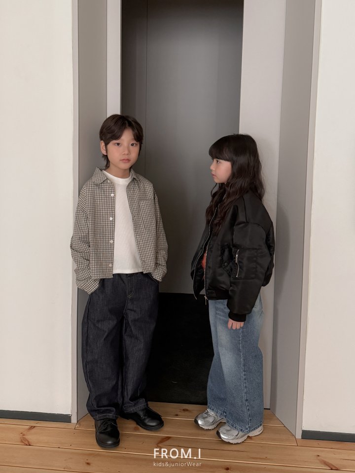 From I - Korean Children Fashion - #minifashionista - Cropped Check Shirt - 12