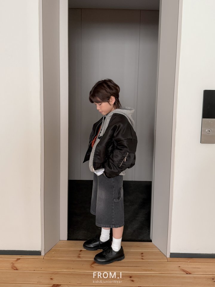 From I - Korean Children Fashion - #todddlerfashion - Carpenter Half Denim Pants - 8