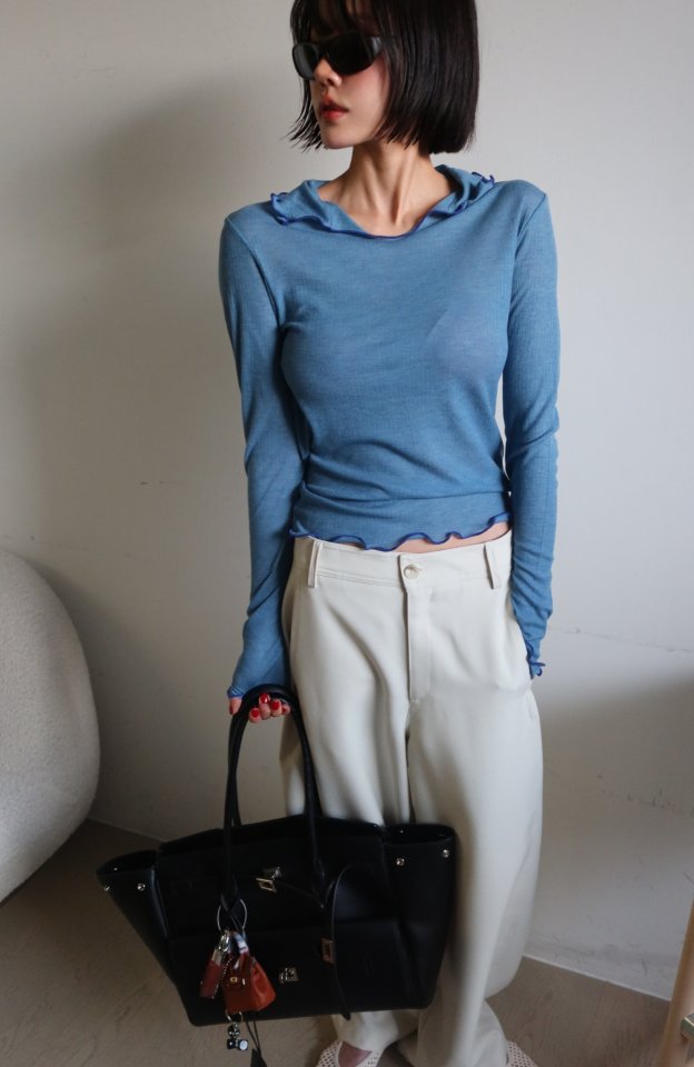 Gentle B - Korean Women Fashion - #momslook - Base Ribbed Tee - 10
