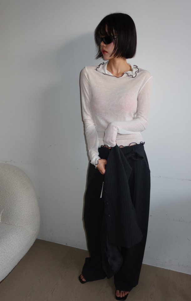 Gentle B - Korean Women Fashion - #pursuepretty - Base Ribbed Tee - 2