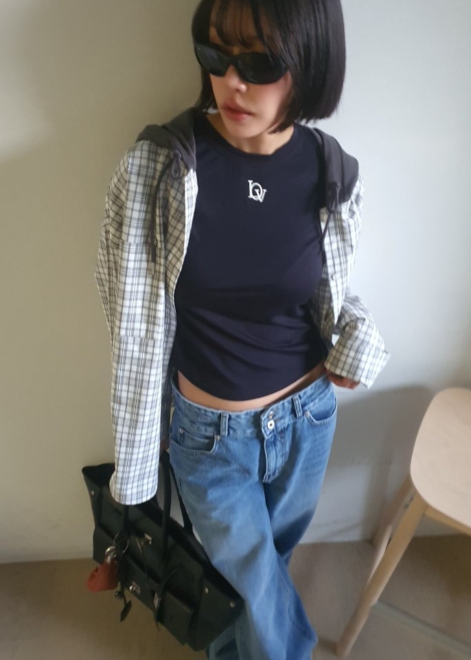 Gentle B - Korean Women Fashion - #thatsdarling - Check Hoodie Top - 5