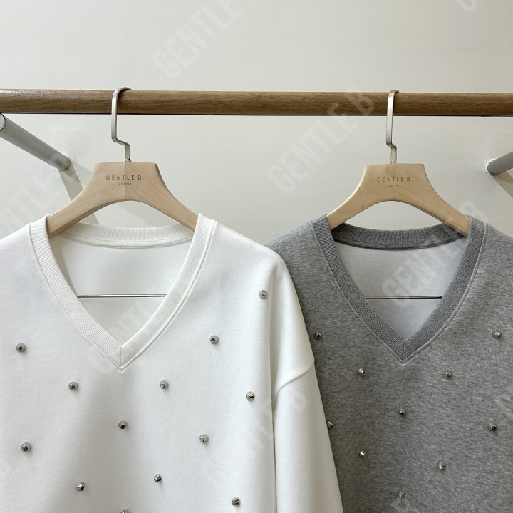 Gentle B - Korean Women Fashion - #womensfashion - Stud Sweatshirt - 10