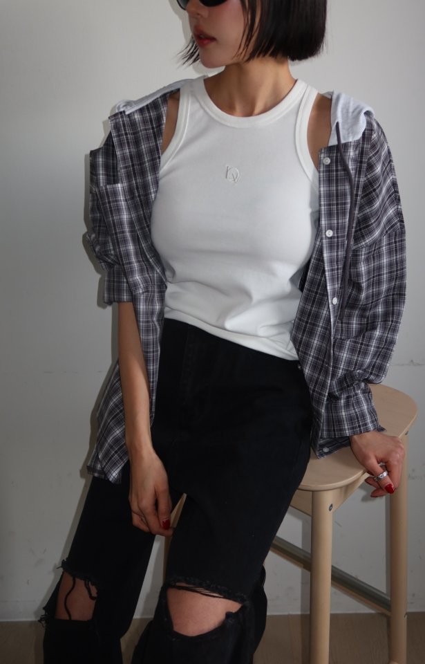 Gentle B - Korean Women Fashion - #womensfashion - Check Hoodie Top - 12