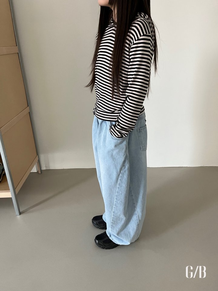 Grue Baba - Korean Children Fashion - #kidzfashiontrend - Triangle Denim Pants - 3