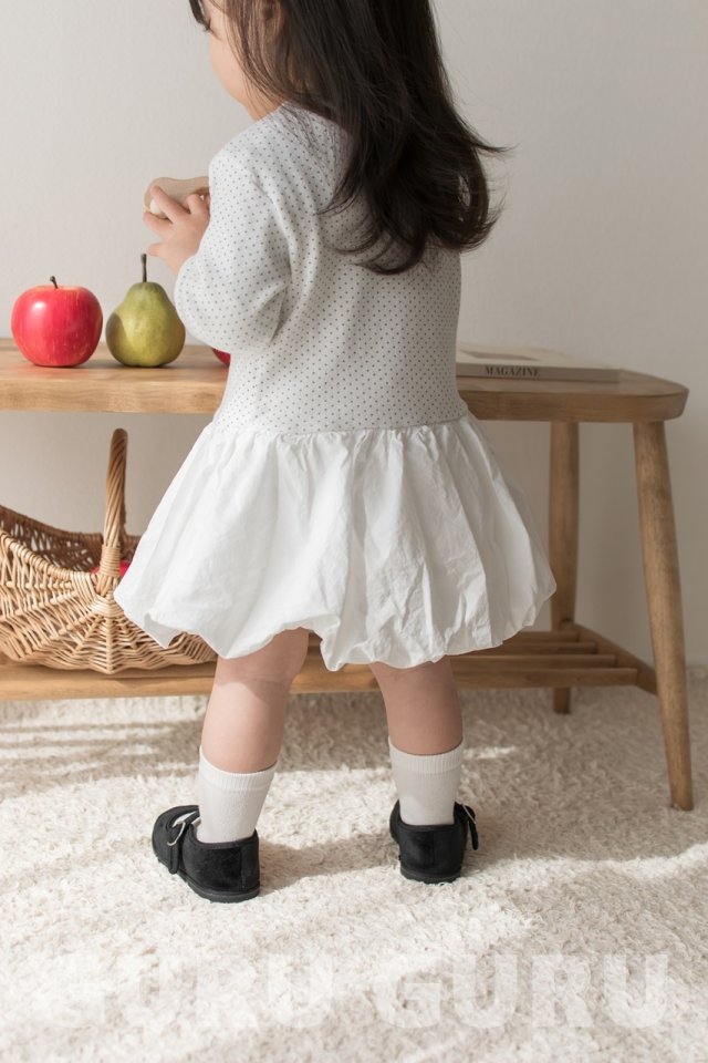 Guru Guru - Korean Baby Fashion - #onlinebabyshop - Dot Cloud One-Piece - 4