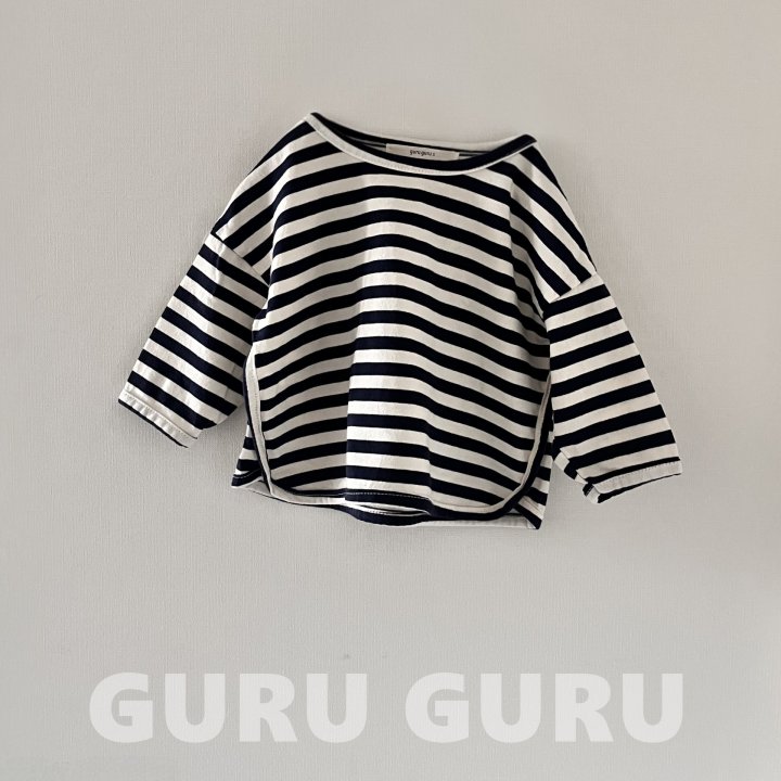 Guru Guru - Korean Baby Fashion - #babyclothing - Stripe Ribbed Tee