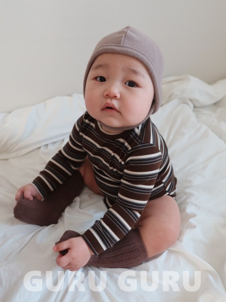Guru Guru - Korean Baby Fashion - #babyclothing - Stripe Garter Suit - 6