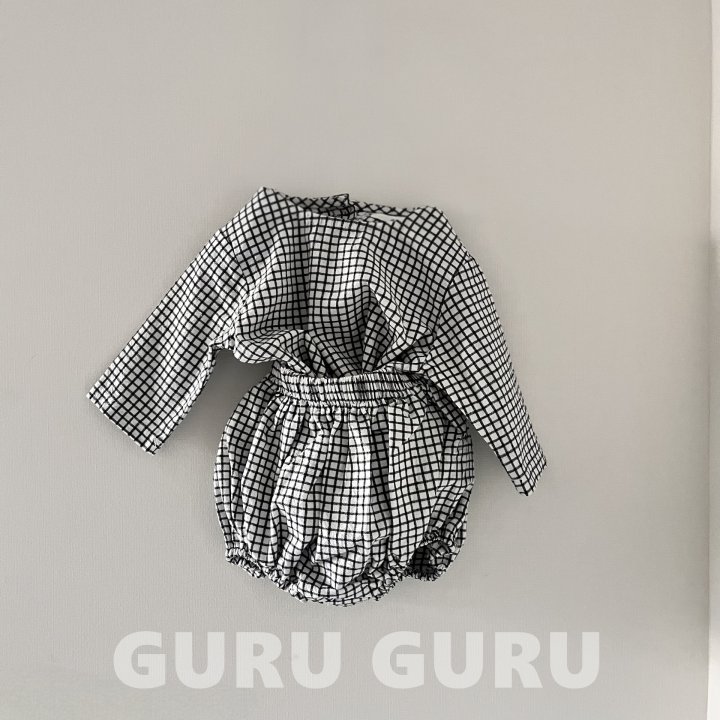 Guru Guru - Korean Baby Fashion - #babyfashion - Check Set