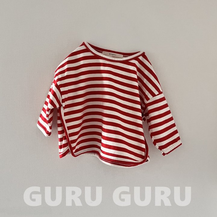 Guru Guru - Korean Baby Fashion - #babyfashion - Stripe Ribbed Tee - 2