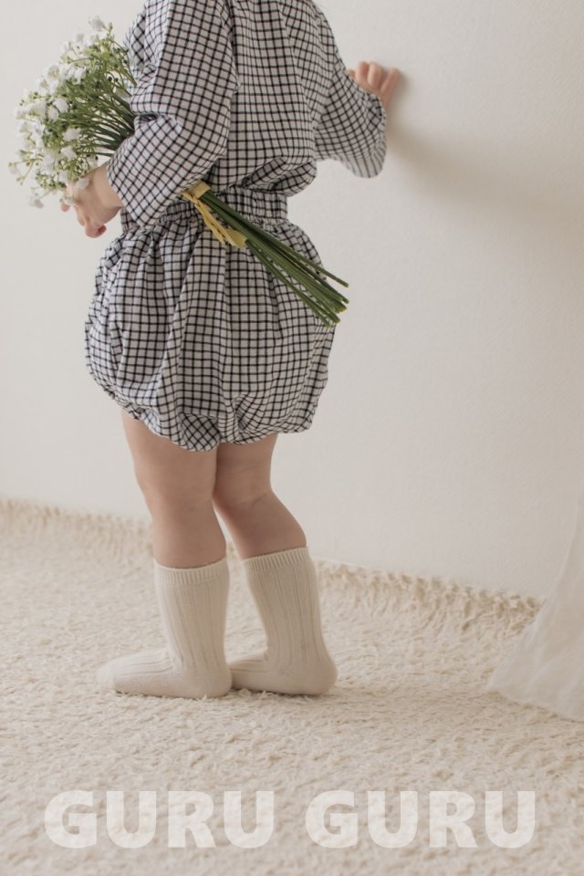Guru Guru - Korean Baby Fashion - #babygirlfashion - Check Set - 3
