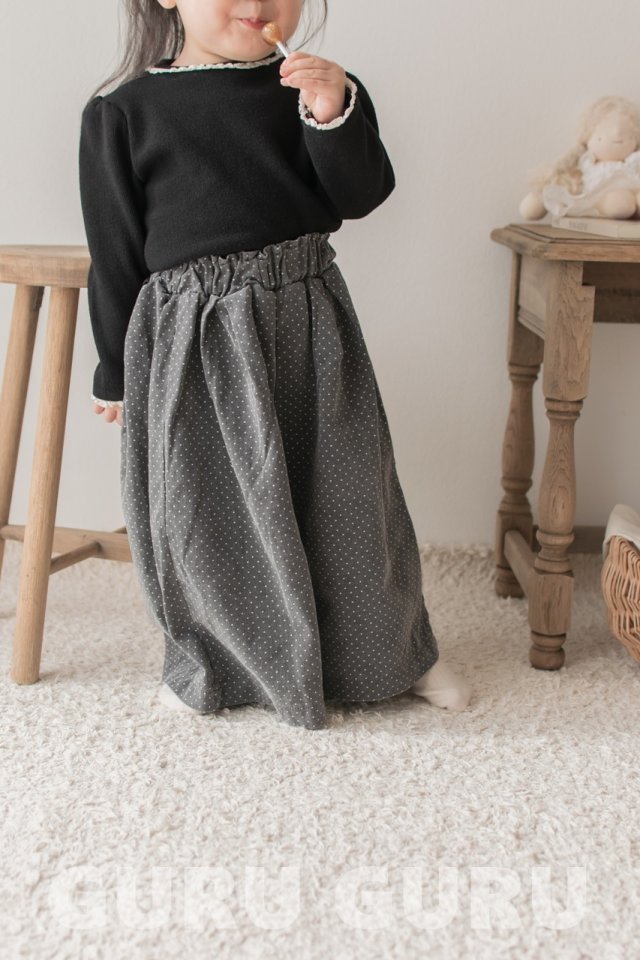 Guru Guru - Korean Baby Fashion - #babylifestyle - Dot Wide Pants - 5