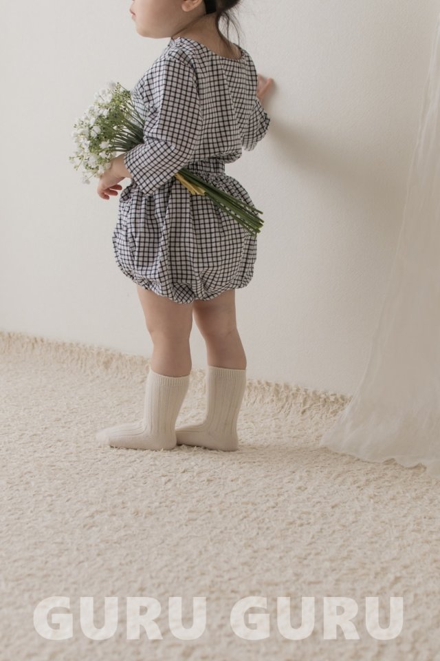 Guru Guru - Korean Baby Fashion - #babygirlfashion - Check Set - 4