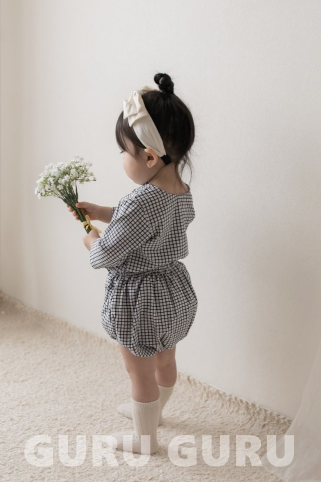 Guru Guru - Korean Baby Fashion - #babyoninstagram - Check Set - 5