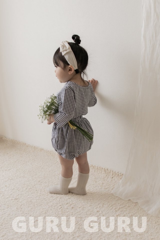 Guru Guru - Korean Baby Fashion - #babyootd - Check Set - 6