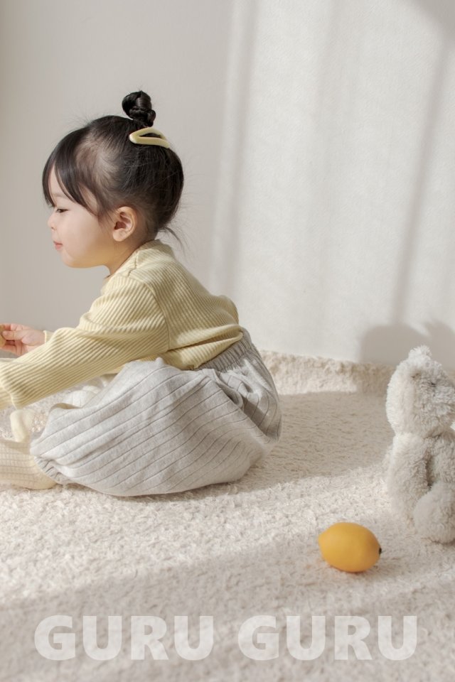 Guru Guru - Korean Baby Fashion - #babyoutfit - Ribbed Tee - 6