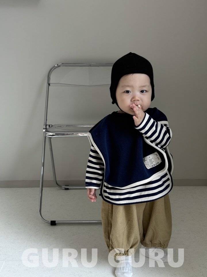 Guru Guru - Korean Baby Fashion - #babyoutfit - Stripe Ribbed Tee - 9