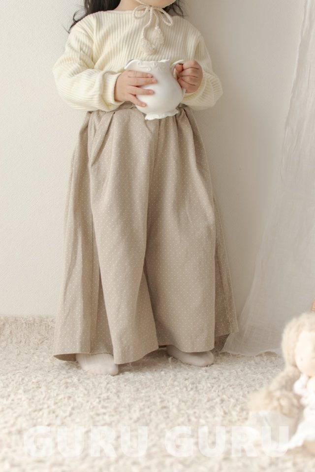 Guru Guru - Korean Baby Fashion - #onlinebabyshop - Dot Wide Pants - 12