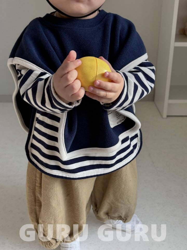 Guru Guru - Korean Baby Fashion - #onlinebabyshop - Stripe Ribbed Tee - 12