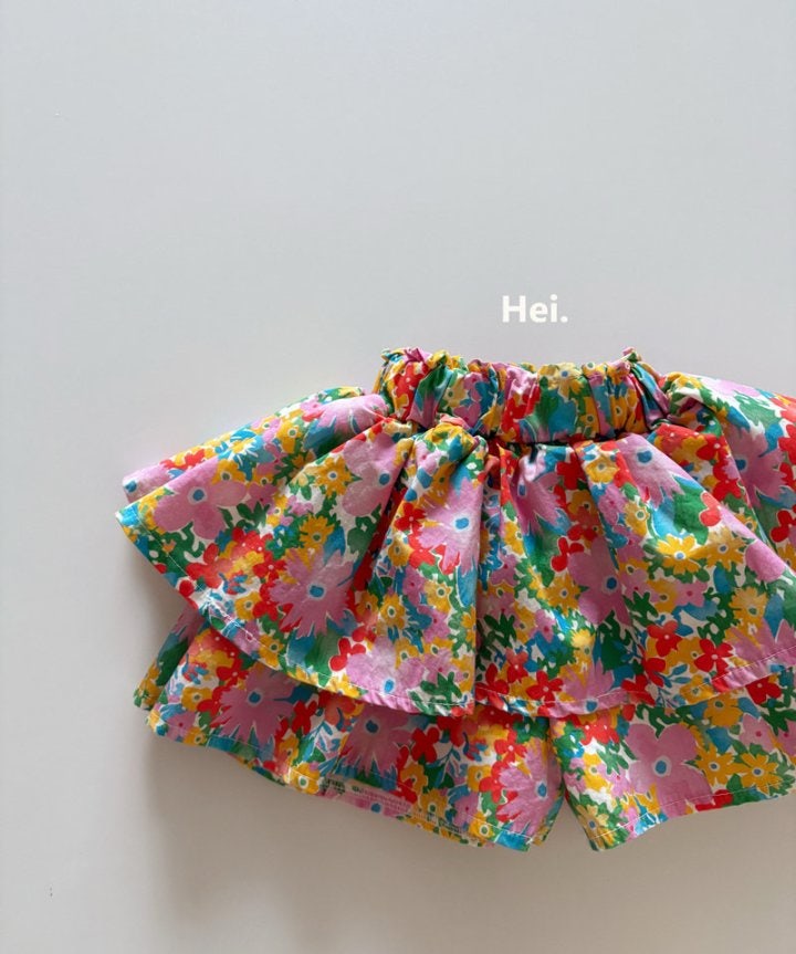Hei - Korean Children Fashion - #childrensboutique - Flower Bouquet Cancan Culottes - 2