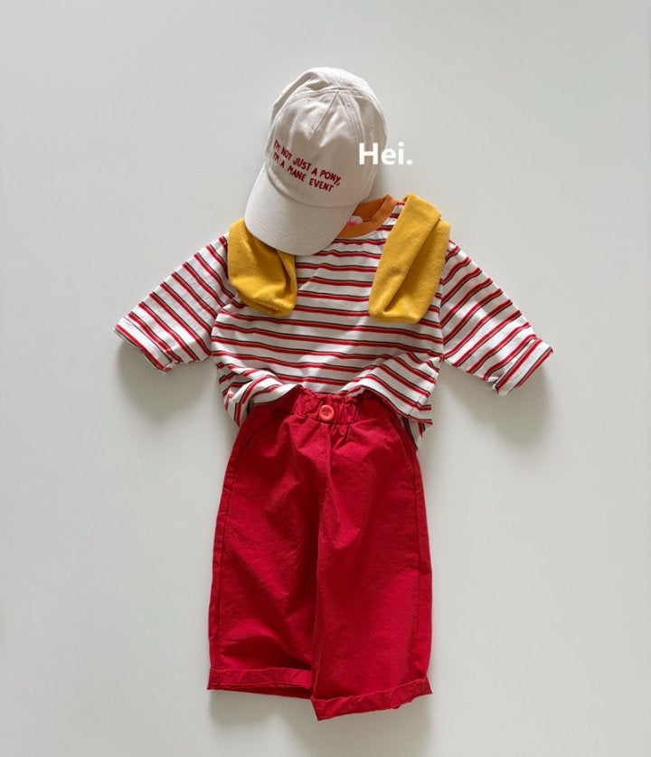 Hei - Korean Children Fashion - #discoveringself - Color Block Stripe Tee - 3