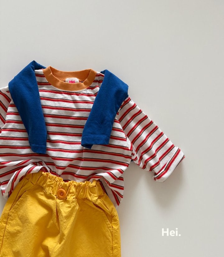 Hei - Korean Children Fashion - #discoveringself - Color Block Stripe Tee - 4