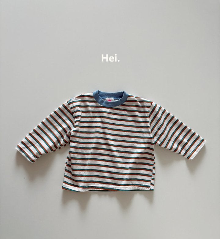 Hei - Korean Children Fashion - #kidsshorts - Color Block Stripe Tee - 5