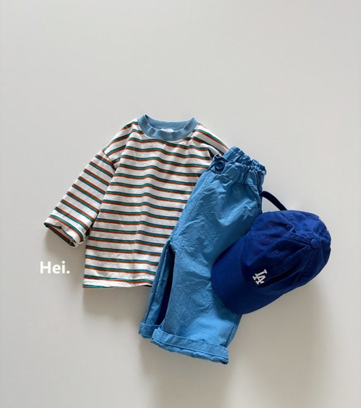 Hei - Korean Children Fashion - #kidsstore - Color Block Stripe Tee - 6
