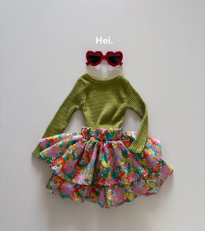 Hei - Korean Children Fashion - #kidzfashiontrend - Flower Bouquet Cancan Culottes - 8