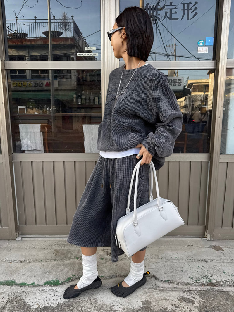 Heil - Korean Women Fashion - #momslook - Pigment Waffle Sweatshirt