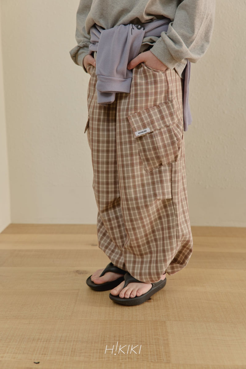Hikiki - Korean Children Fashion - #childofig - Check Parachute Pants