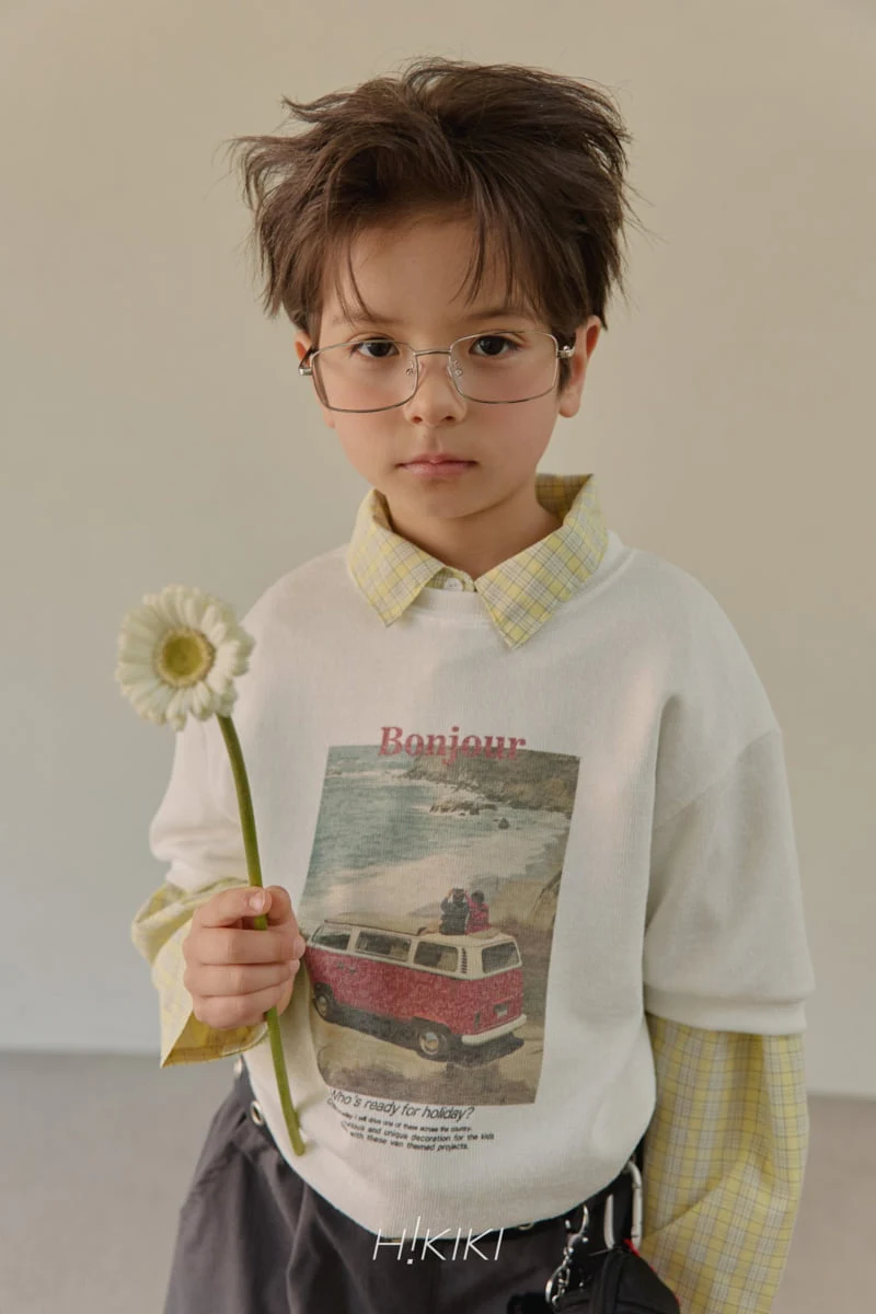 Hikiki - Korean Children Fashion - #minifashionista - Knit Bonjour Tee - 6