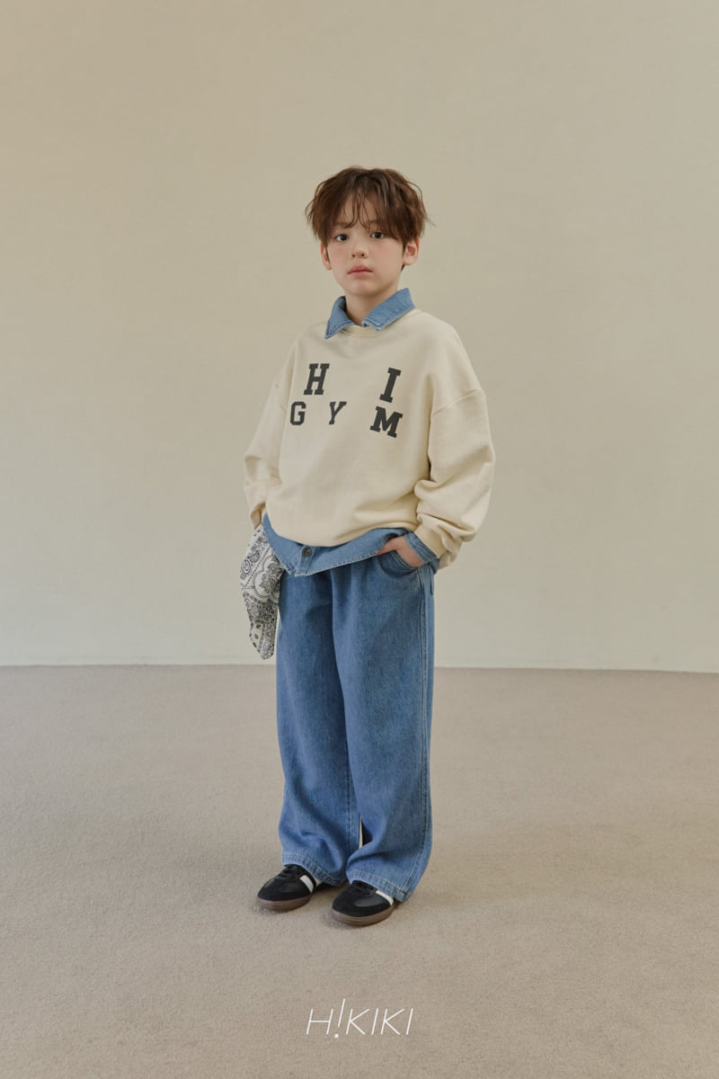 Hikiki - Korean Children Fashion - #prettylittlegirls - Wide Denim Pants - 3