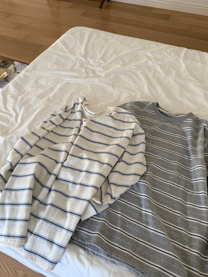 Hiyann - Korean Women Fashion - #momslook - Herb Striped Tee - 7