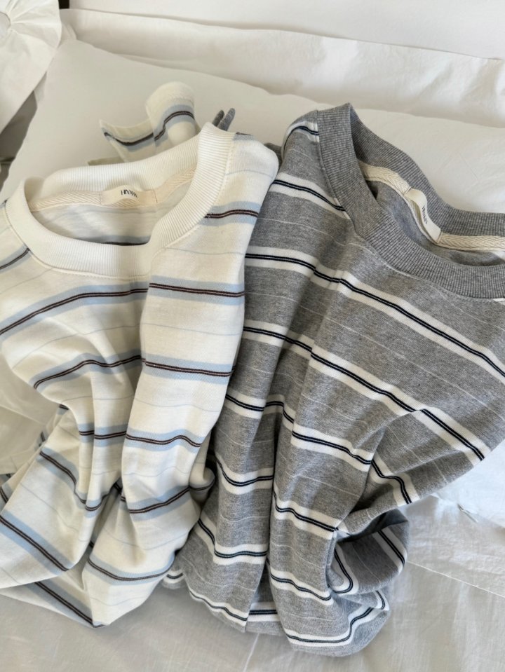 Hiyann - Korean Women Fashion - #momslook - Herb Striped Tee - 9