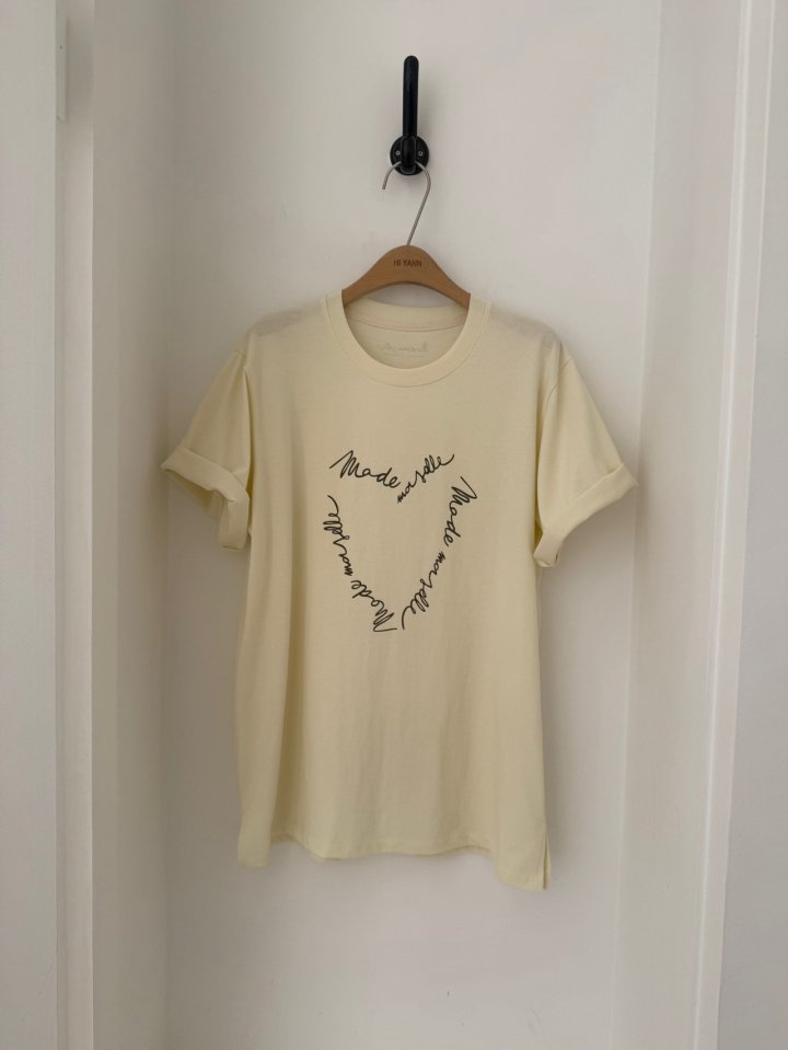 Hiyann - Korean Women Fashion - #momslook - Heart Tee - 8