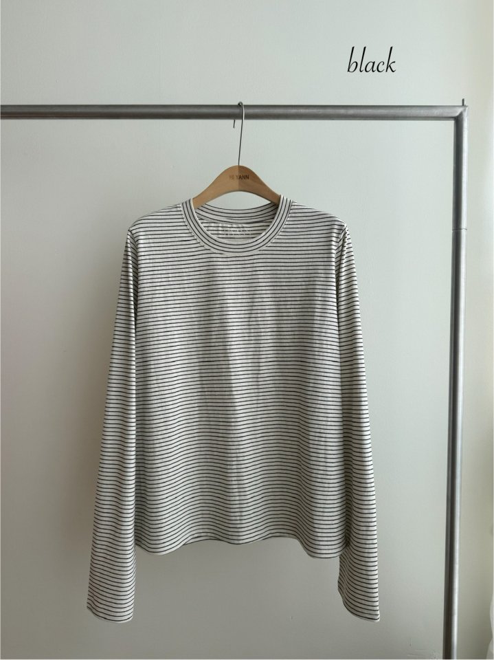 Hiyann - Korean Women Fashion - #romanticstyle - Cult Fine Stripe Tee - 5