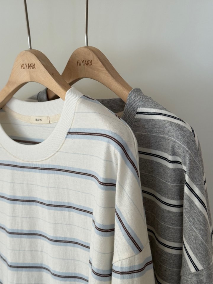 Hiyann - Korean Women Fashion - #womensfashion - Herb Striped Tee - 2