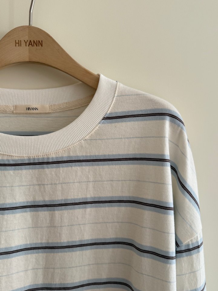 Hiyann - Korean Women Fashion - #momslook - Herb Striped Tee - 4