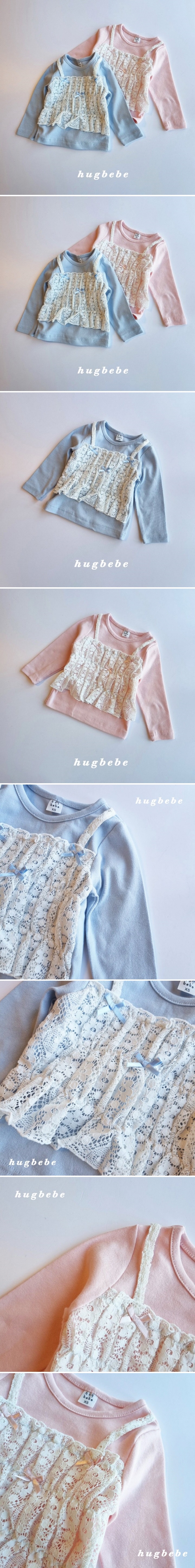 Hug Bebe - Korean Children Fashion - #childofig - Ribbon Lace Bustier Tee