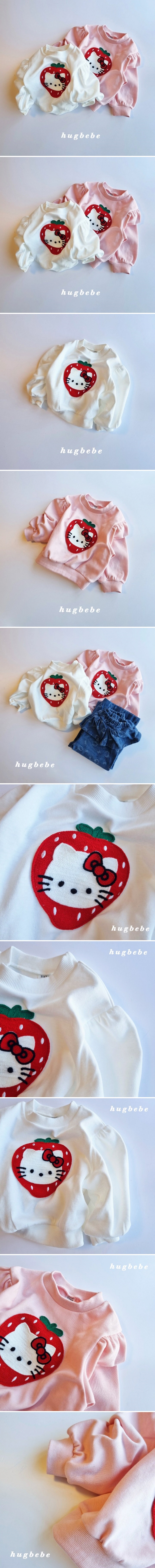 Hug Bebe - Korean Children Fashion - #childofig - Strawberry Meow Sweatshirt