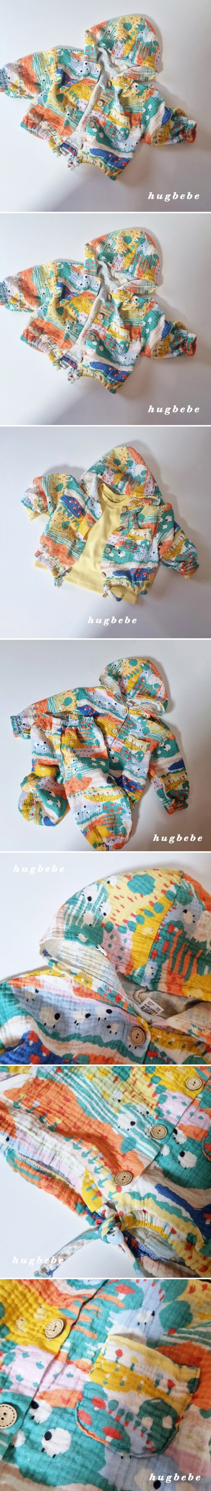 Hug Bebe - Korean Children Fashion - #kidsstore - Animal Farm Hooded Jacket