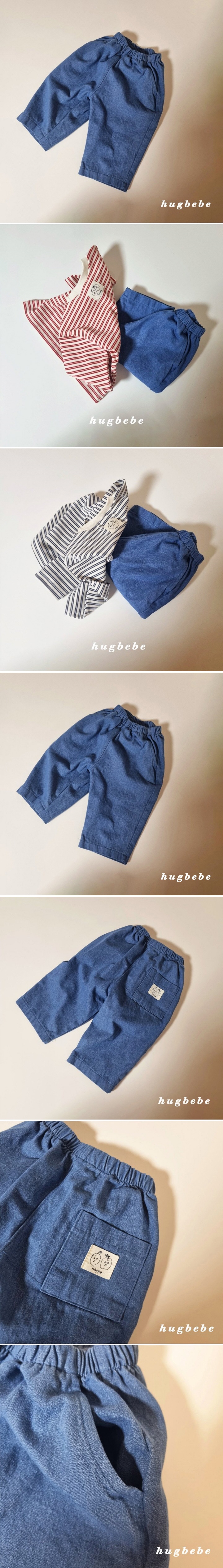 Hug Bebe - Korean Children Fashion - #littlefashionista - Washed Back Pocket Pants