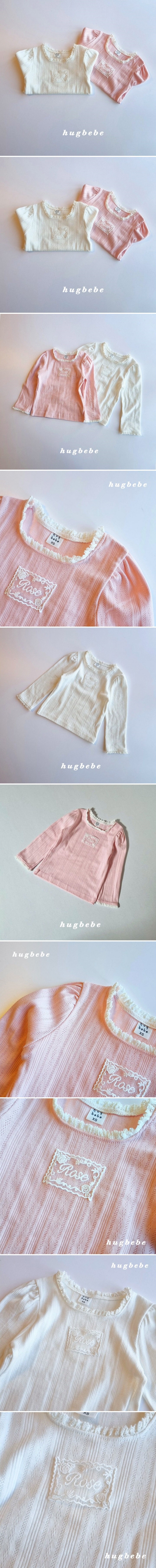 Hug Bebe - Korean Children Fashion - #magicofchildhood - Scallop Rose Lace Tee
