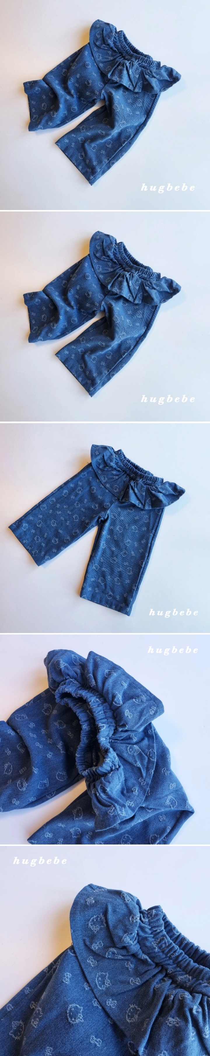 Hug Bebe - Korean Children Fashion - #prettylittlegirls - Meow Frill Denim Pants