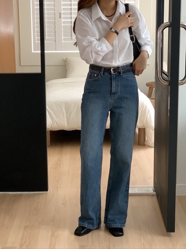 I'm here - Korean Women Fashion - #momslook - Brushed Bootcut Denim Pants - 3