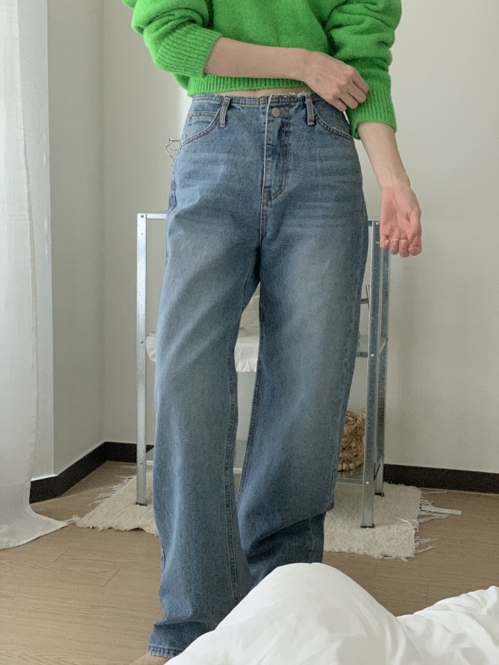 I'm here - Korean Women Fashion - #momslook - No-OB Wide Denim Pants - 11