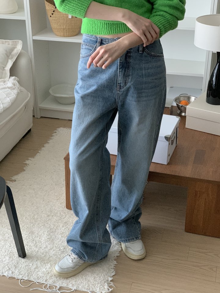 I'm here - Korean Women Fashion - #momslook - No-OB Wide Denim Pants - 9