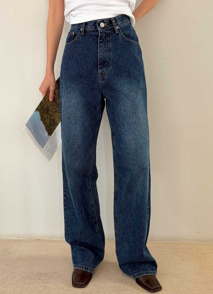 I'm here - Korean Women Fashion - #momslook - Stripe Corduroy Denim Pants - 3