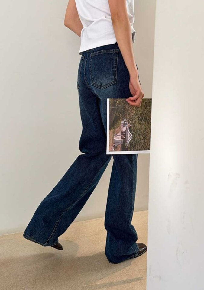 I'm here - Korean Women Fashion - #momslook - Stripe Corduroy Denim Pants - 5