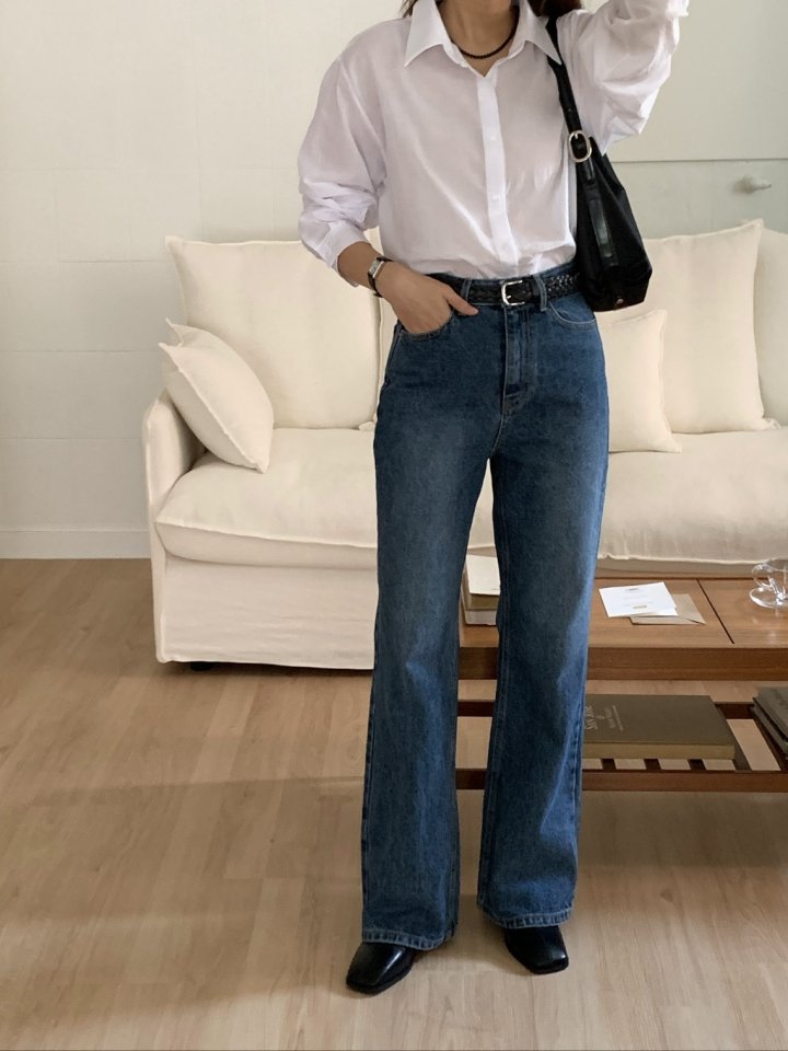 I'm here - Korean Women Fashion - #pursuepretty - Brushed Bootcut Denim Pants - 8